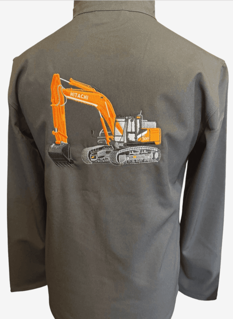 Hitachi Excavator - Jacket Embroidery by Superior Embroidery Armagh